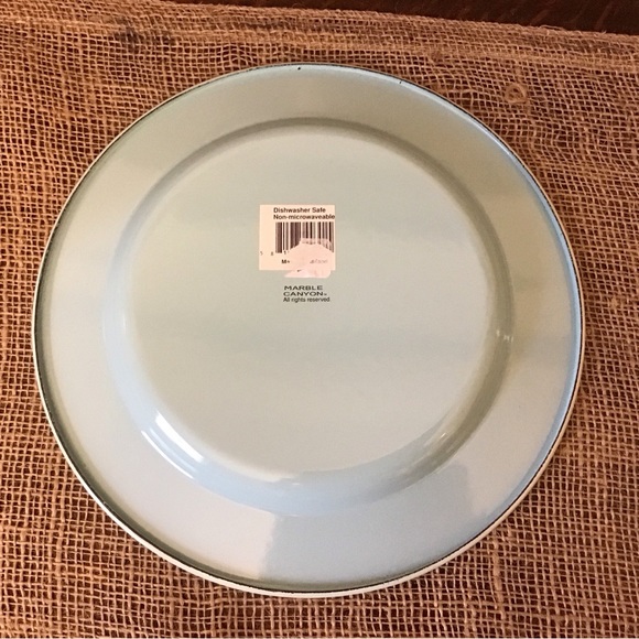 Vintage Marble Canyon flamingo palm tree enamelware plate - Picture 4 of 5